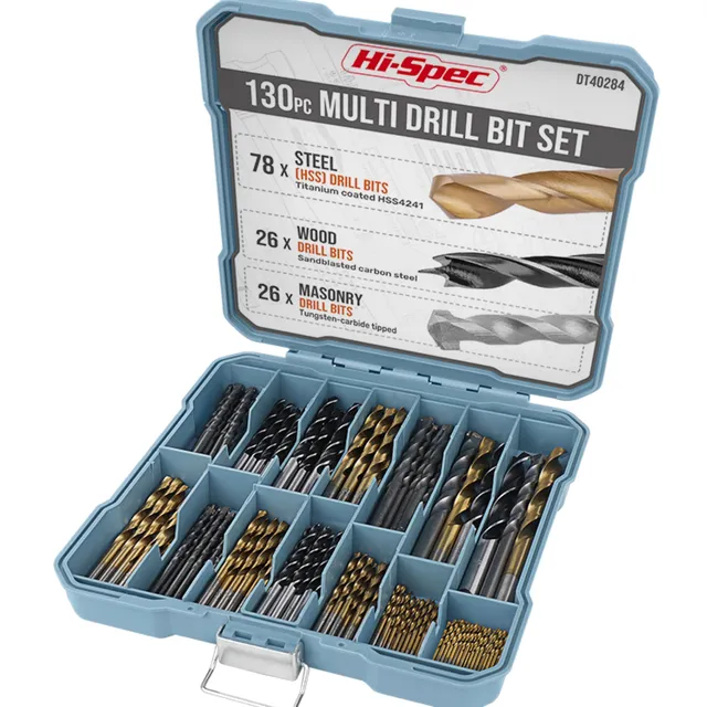 Hi-Spec Screwdriver Bit Sets 130 pièces coffret HSS titane
