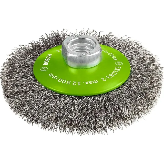 Bosch brosse conique inox 100 mm M14 0,35 mm
