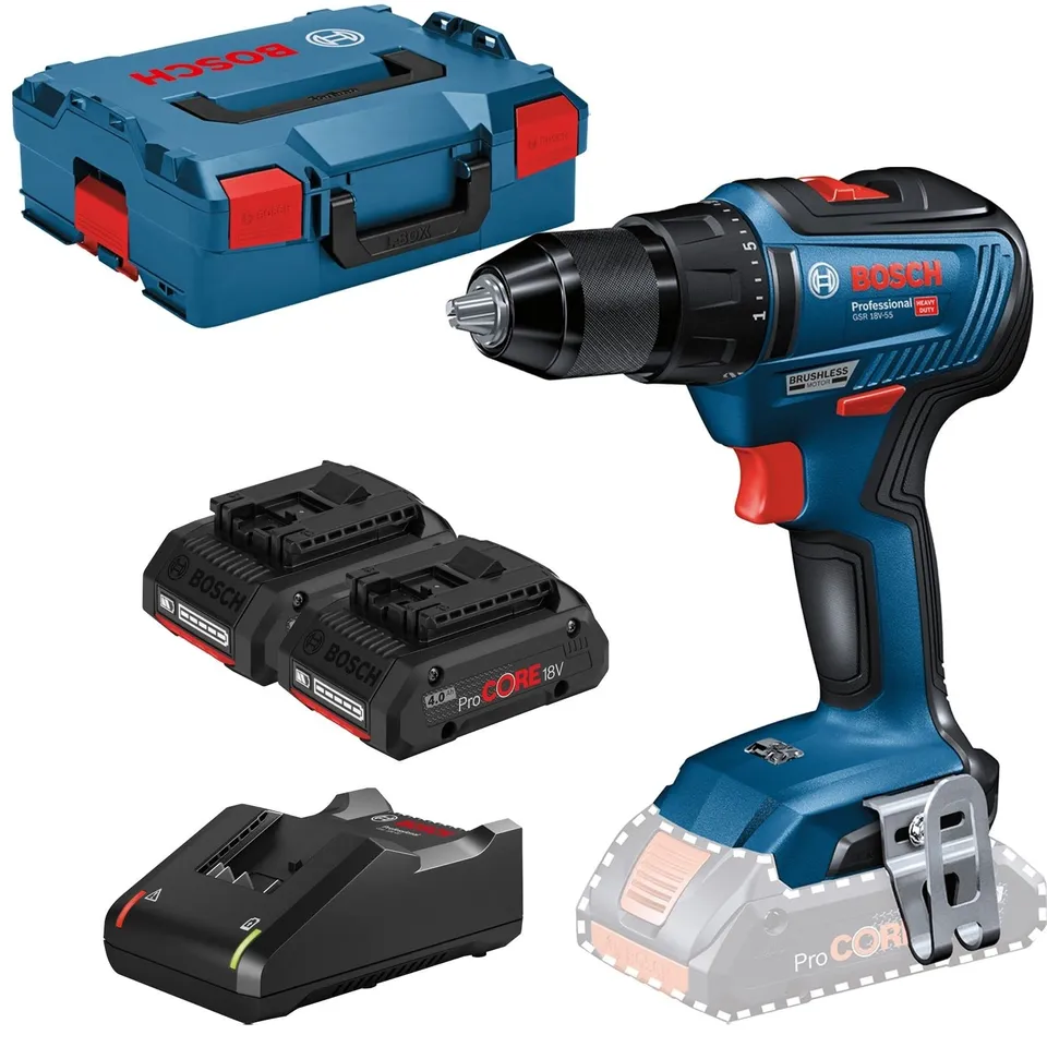 Bosch GSR 18V-55 perceuse-visseuse 18V 55 Nm 2x4,0 Ah