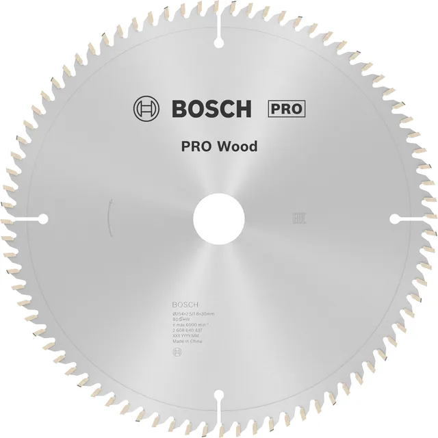 Bosch Pro Wood 254 x 30 mm 80 dents lame circulaire bois