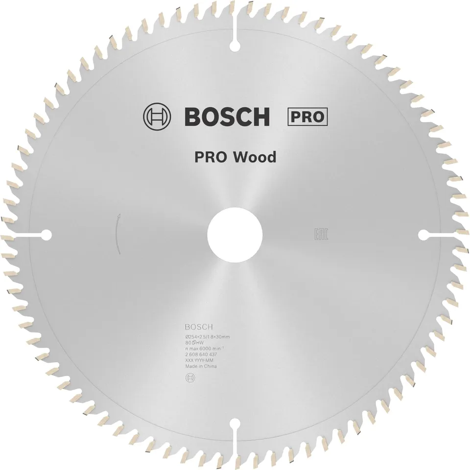 Bosch Pro Wood 254 x 30 mm 80 dents lame circulaire bois