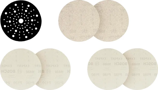 Bosch Expert M480 disque abrasif 150 mm kit 7 pcs grains 80-180
