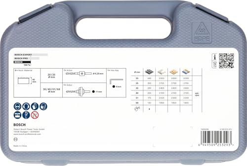 Bosch Multi Material Coffret scies trépans 9 pièces bois métal