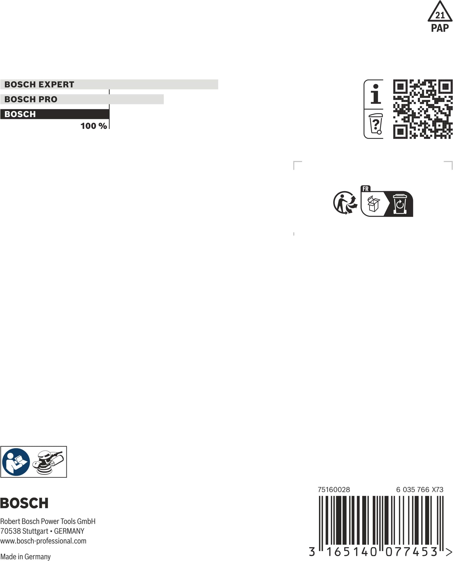 Bosch Abrasifs plateau de ponçage 125mm mi-dur