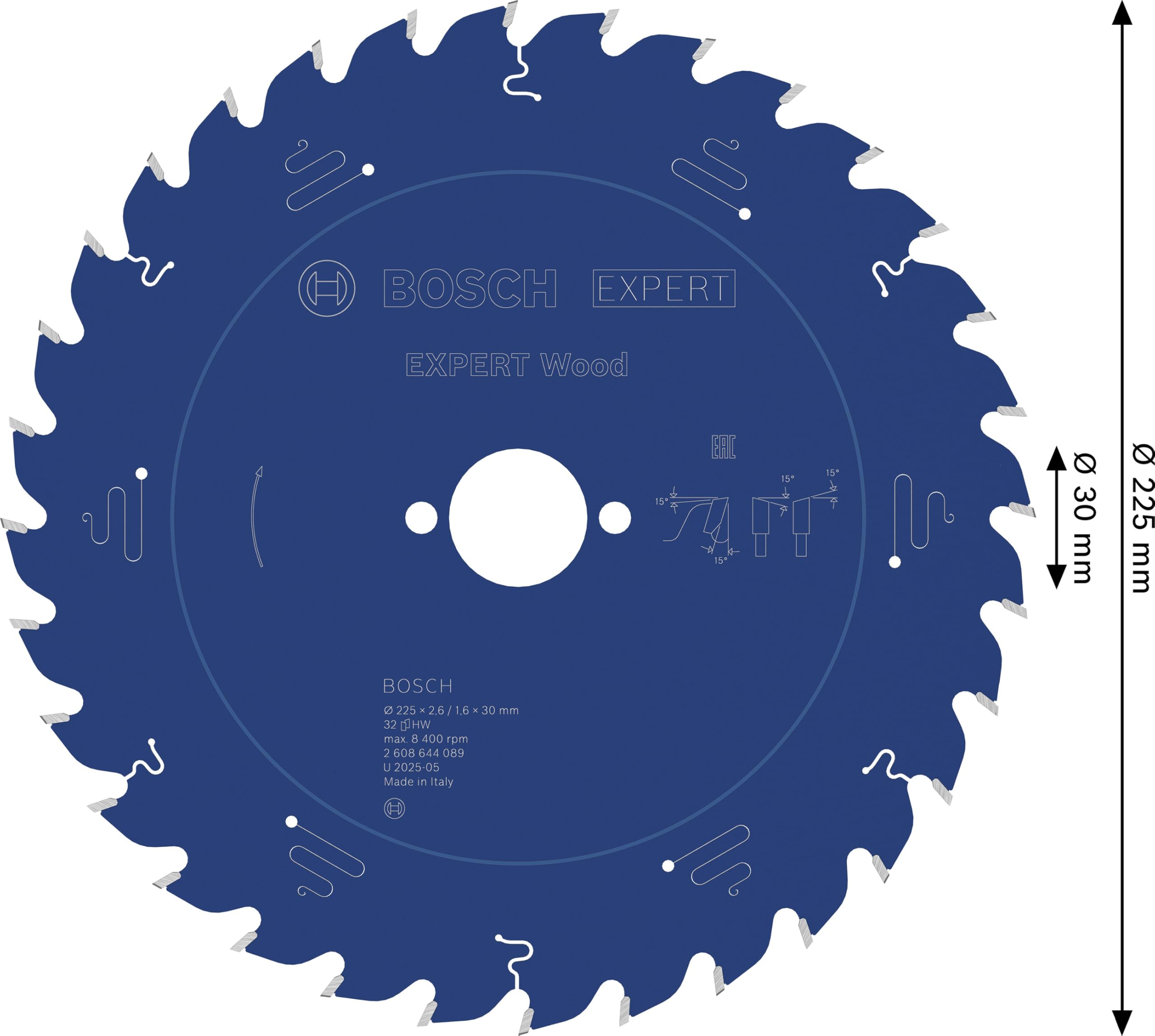 Bosch EXPERT Wood Lame scie circulaire 225 mm T32