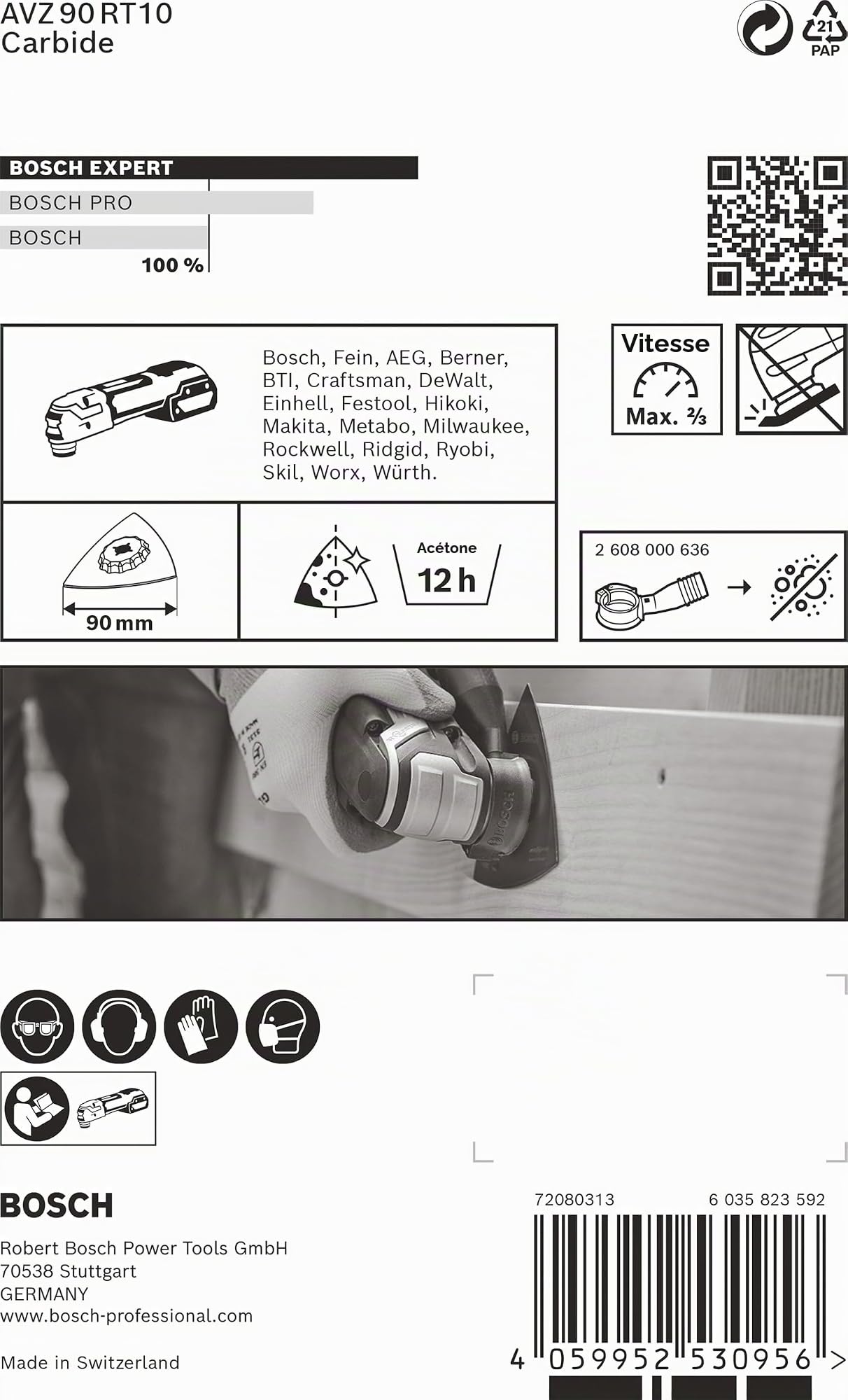Bosch EXPERT AVZ 90 RT10 plateau ponçage 90 mm