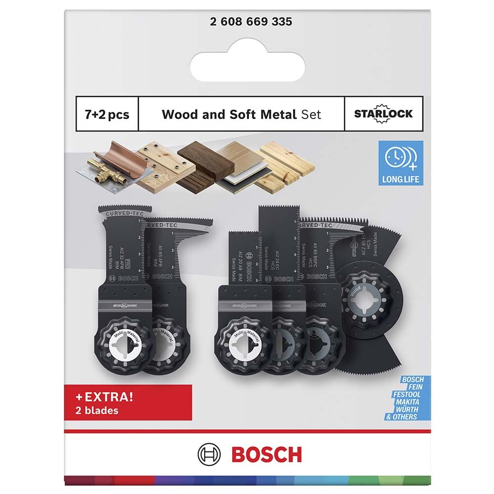 Bosch Wood Soft Metal coffret multifonction 9 lames bois