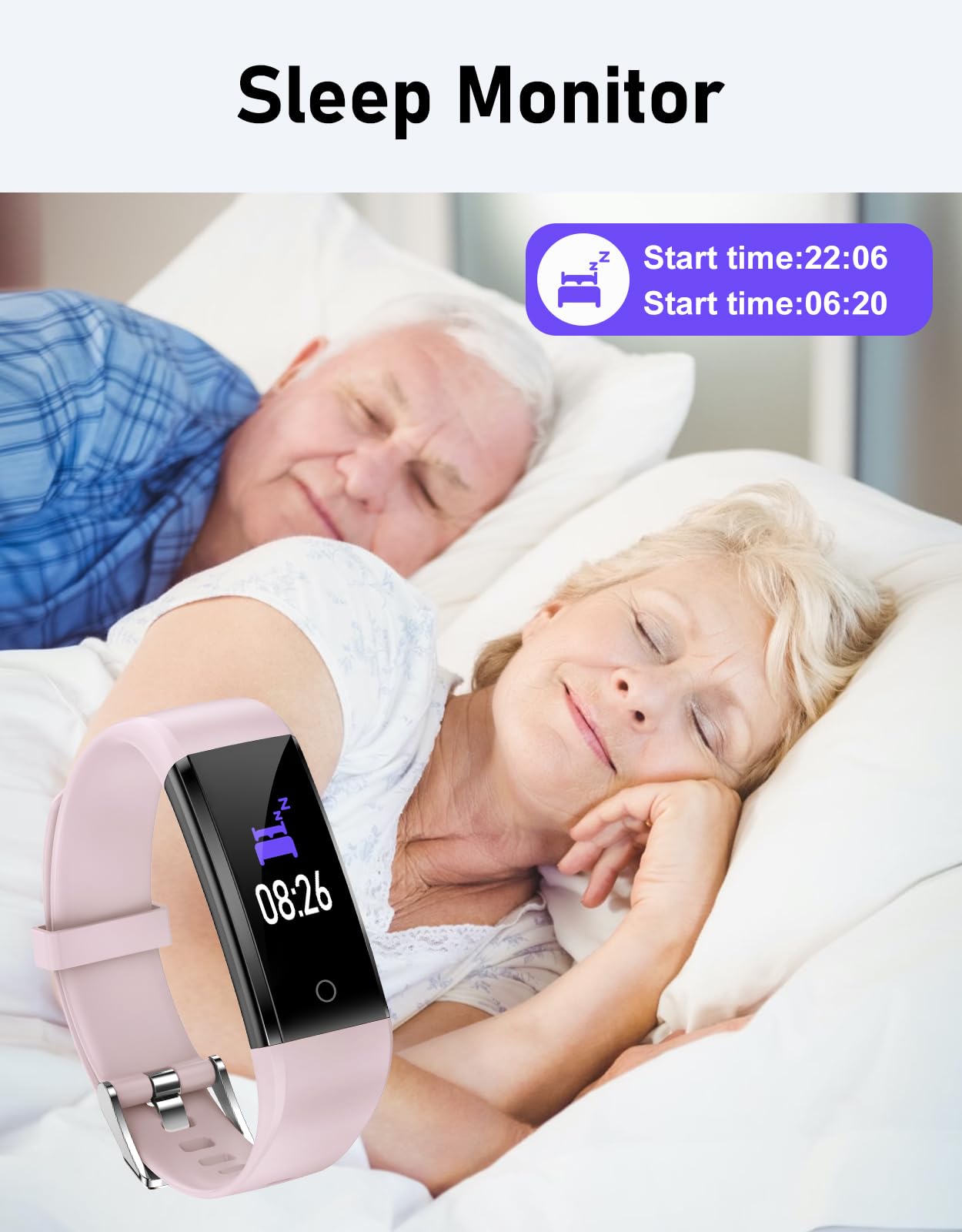 GRV montre podomètre marche rose non connectée sans Bluetooth