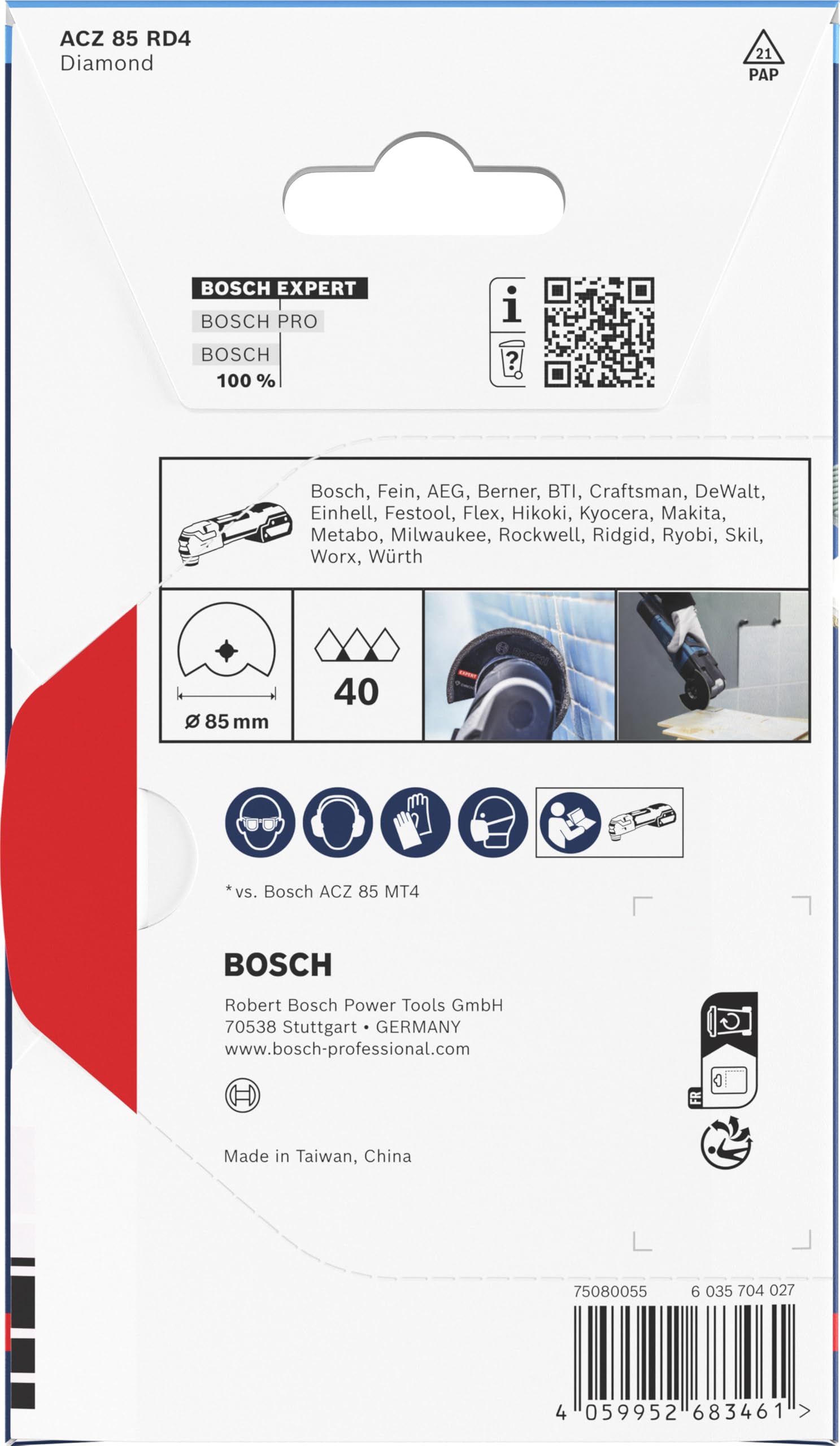Bosch Expert ACZ 85 RD4 lame multifonction diamant 85 mm 1 pc