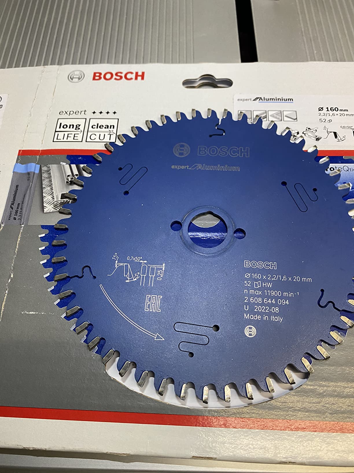 Bosch Expert Aluminium 160 mm lame scie circulaire 52 dents