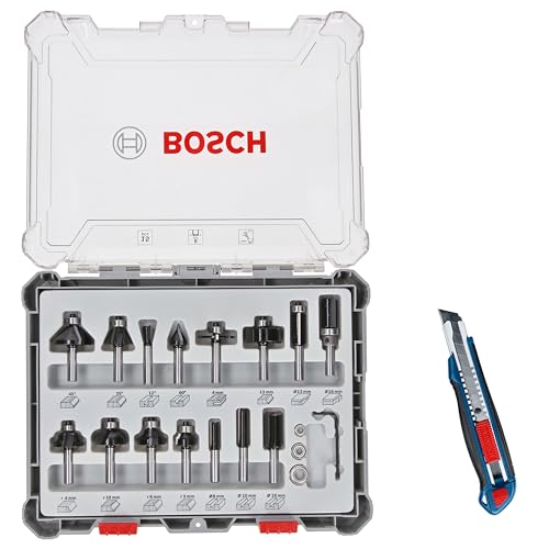 Bosch Set 15 fraises bois carbure queue 8 mm