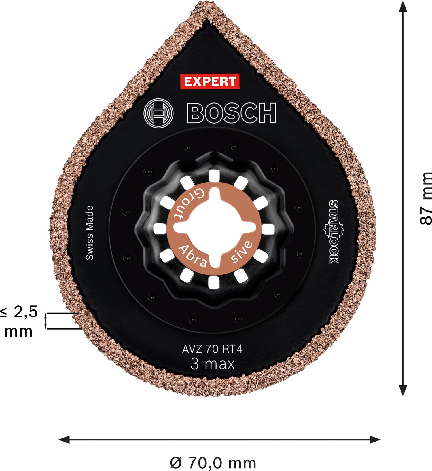 Bosch Expert AVZ 70 RT4 lame enlève-mortier 70 mm carbure