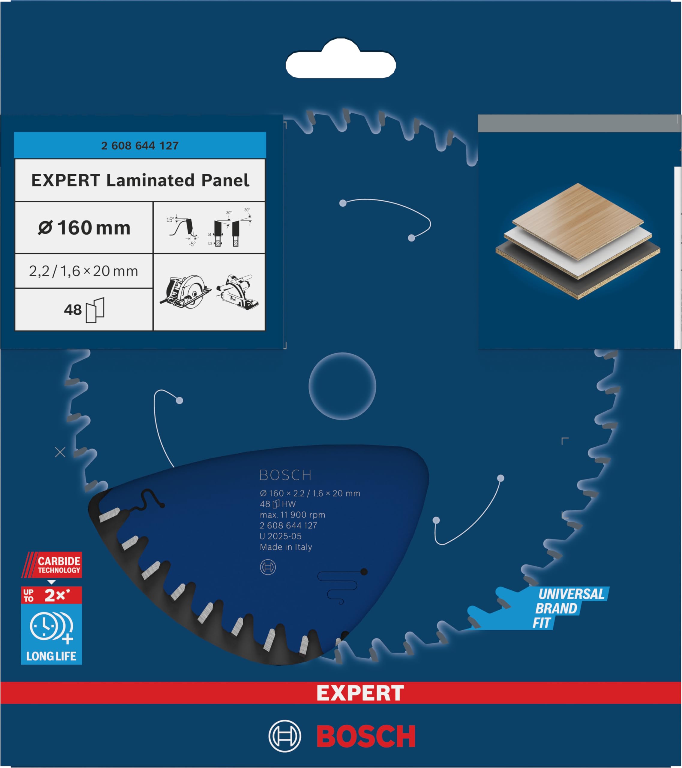 Bosch EXPERT Laminated Panel lame circulaire 160 mm T48
