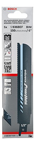 Bosch Lame Scie Sabre S927BEF Métal L150 mm x5
