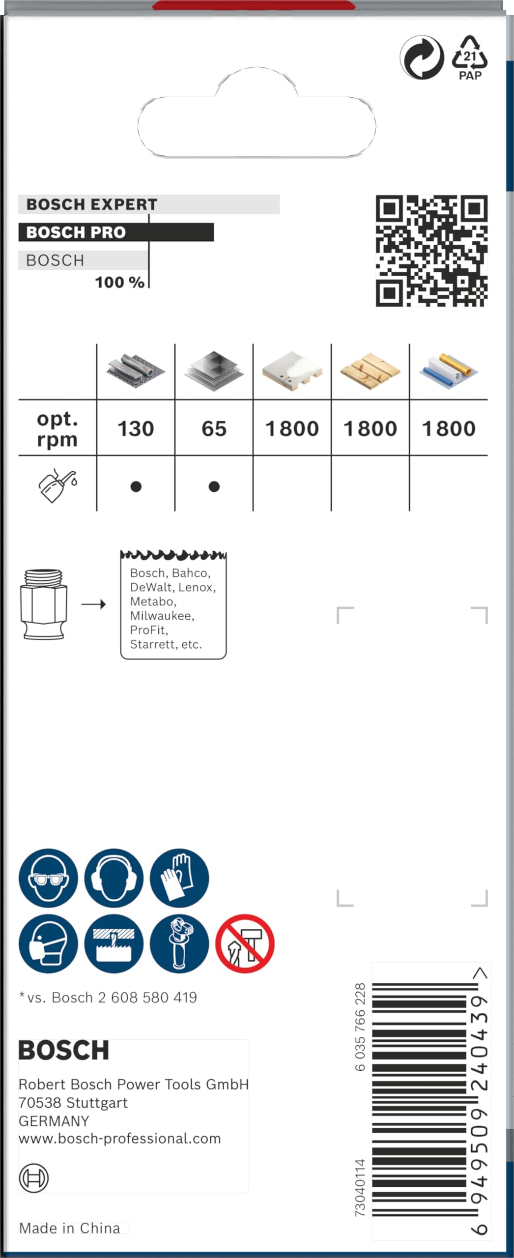 Bosch PRO Multi Material Scie Trépan 68 mm Kit