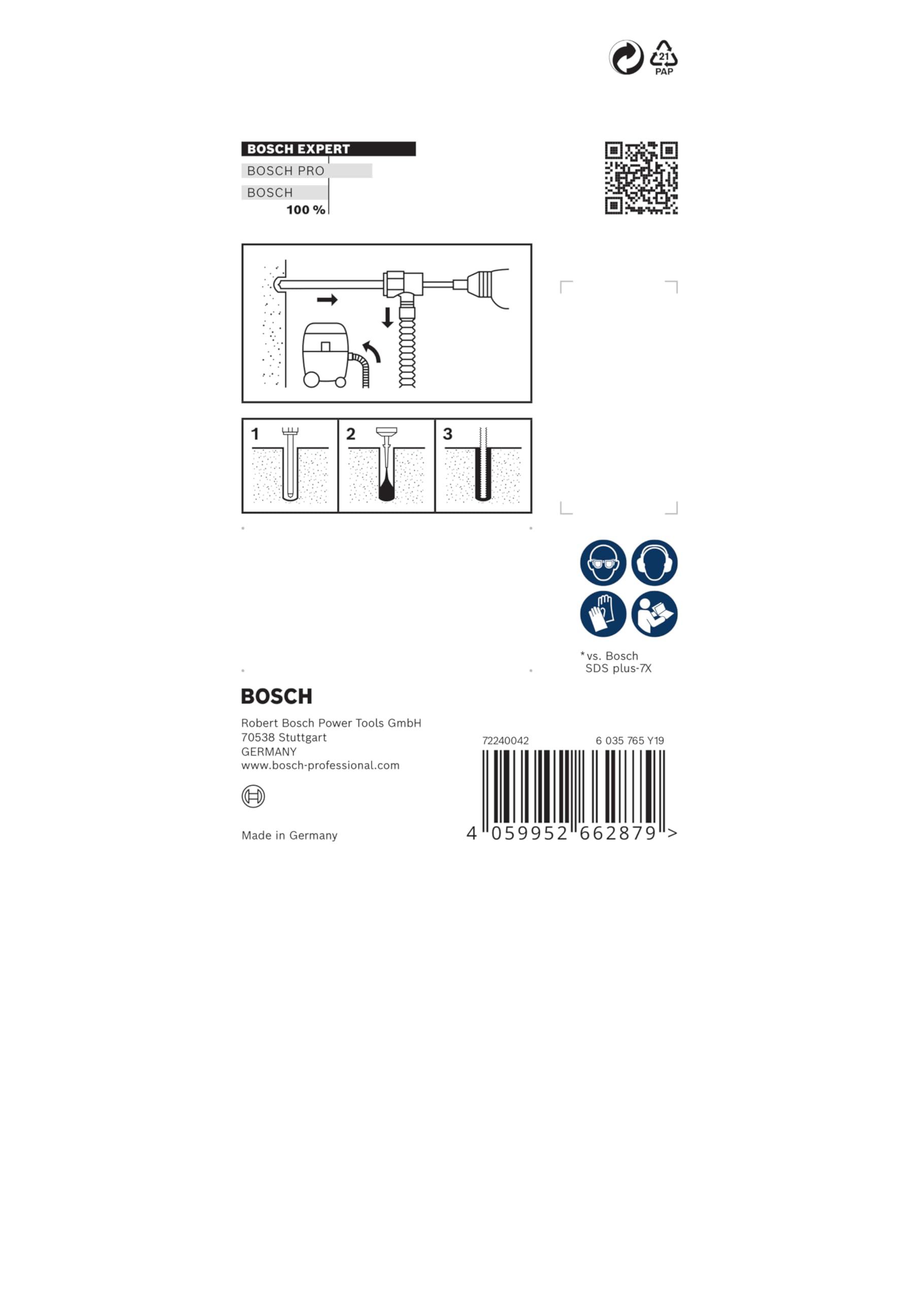 Bosch EXPERT SDS Clean plus-8X foret béton 6x225 mm