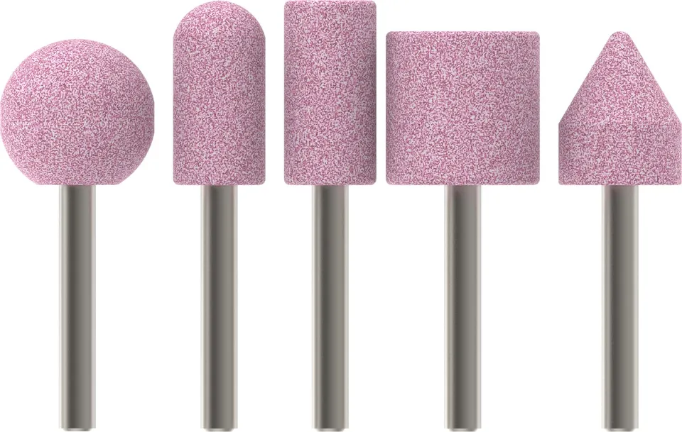 Bosch PRO Steel Set polissage 5 meules sur tige rose