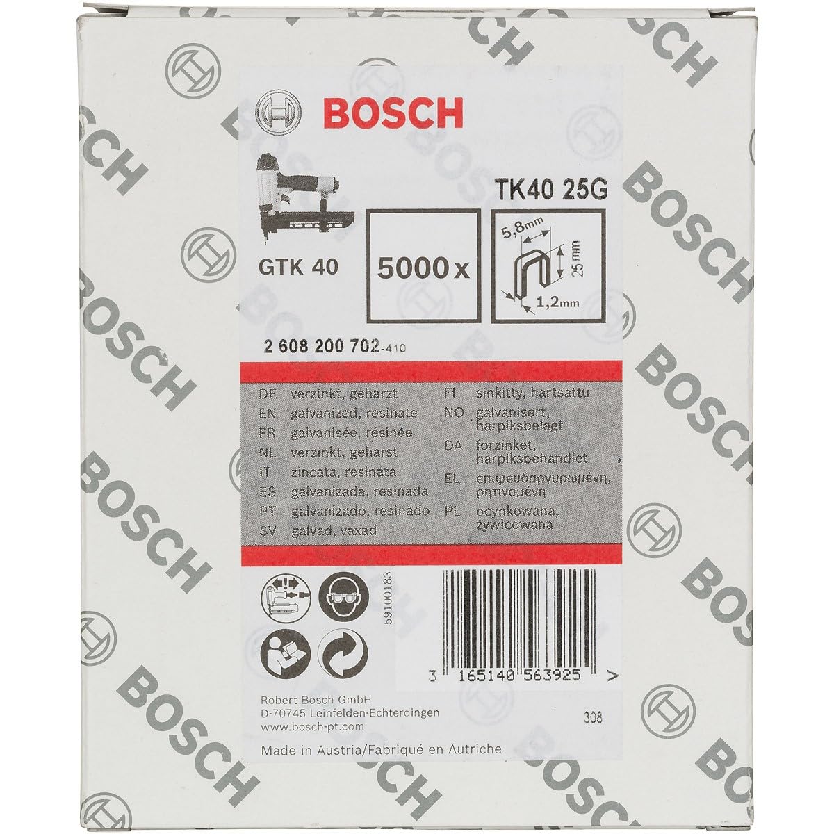 Bosch PRO NC18 agrafes à tête étroite 35 mm lot 5000