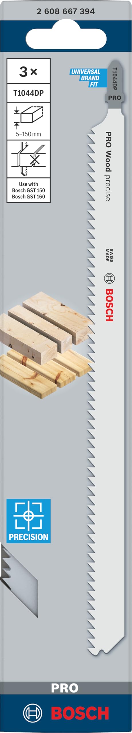 Bosch T1044DP Lames Scie Sauteuse Bois 5-150 mm 3 pcs