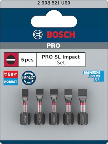 Bosch PRO Impact embout fendu SL 25 mm lot 5 pièces 1/4"