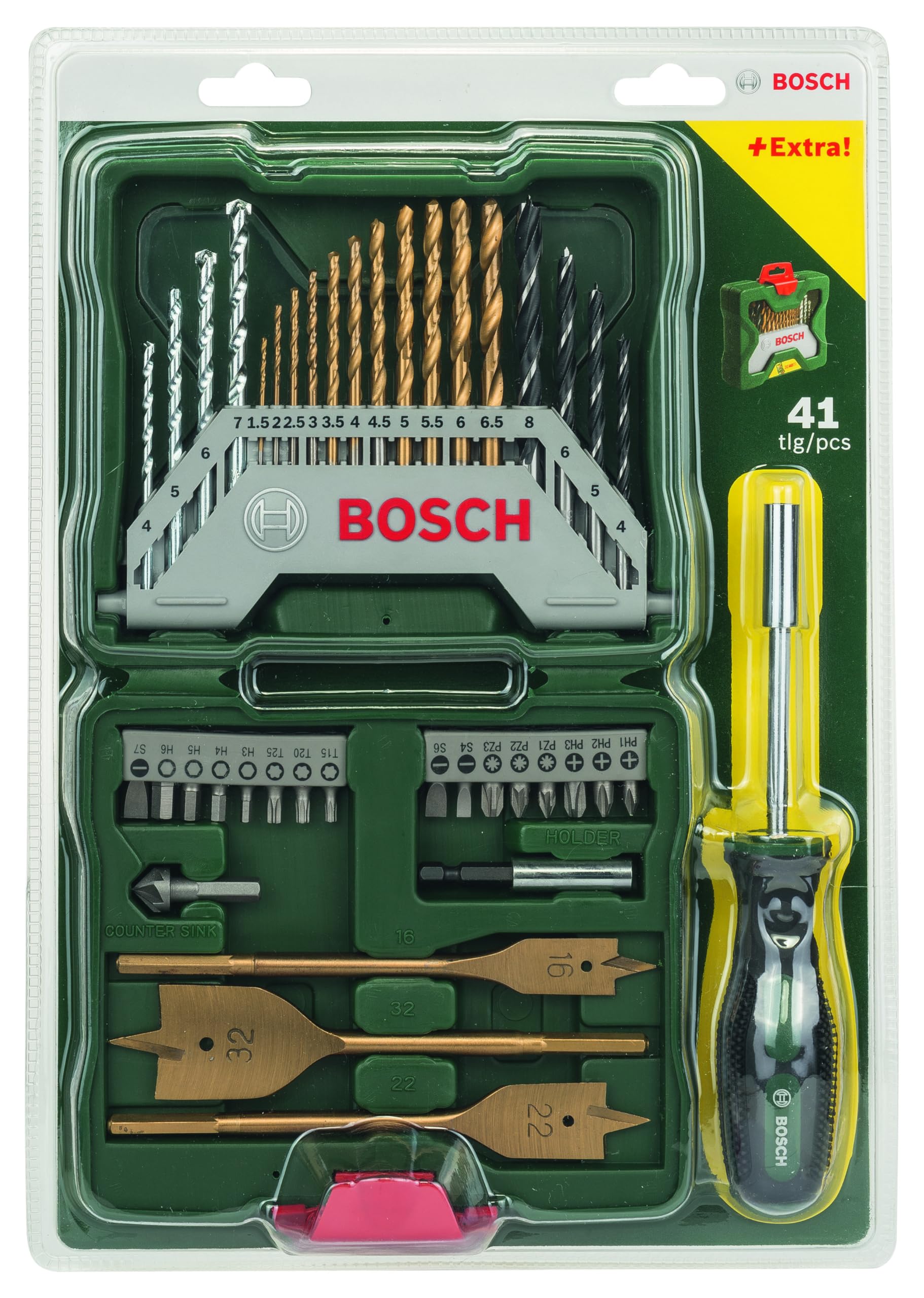Bosch X-Line Titane coffret forets 40 pièces multi-matériaux