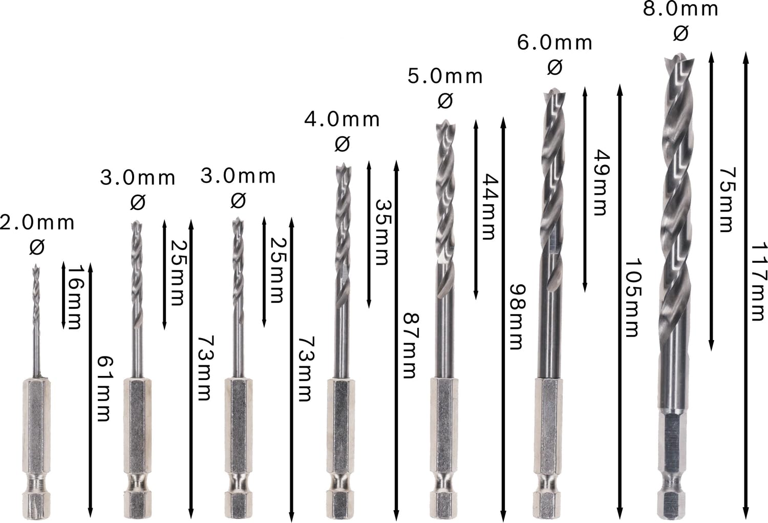 Bosch Pro Wood foret bois coffret 7 pièces queue six pans