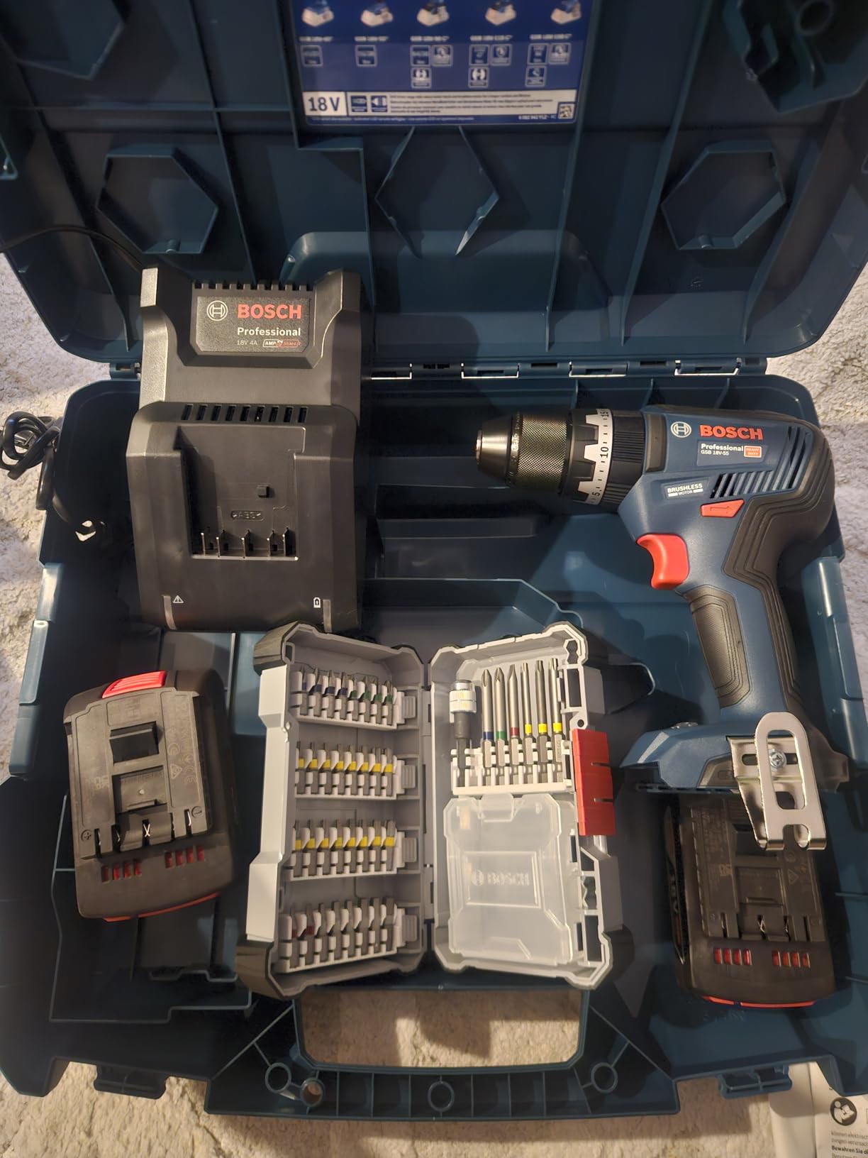 Bosch GSB 18V-55 perceuse visseuse 55 Nm 2 batteries