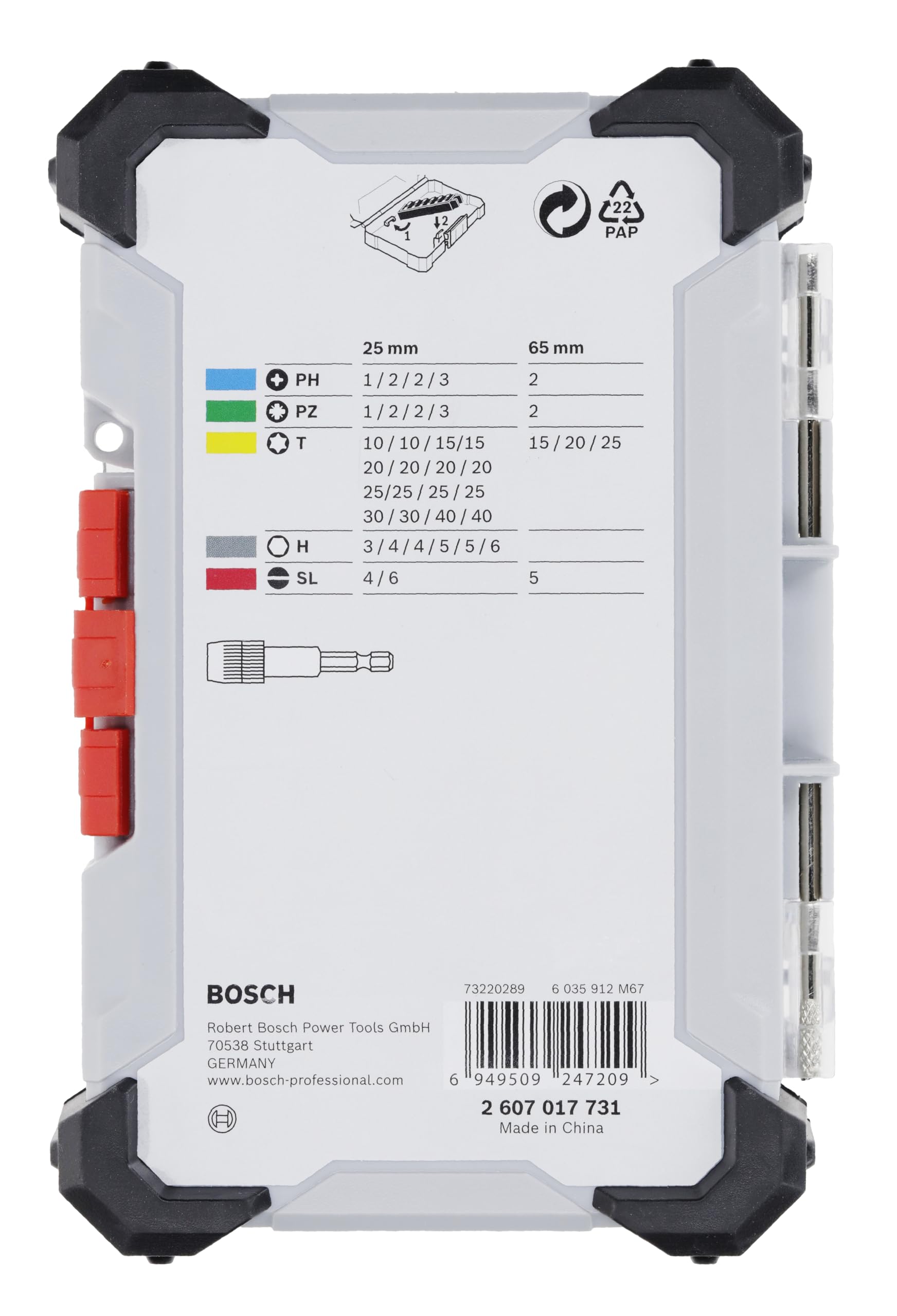 Bosch Coffret embouts vissage extra-durs 40 pièces Pick+Click