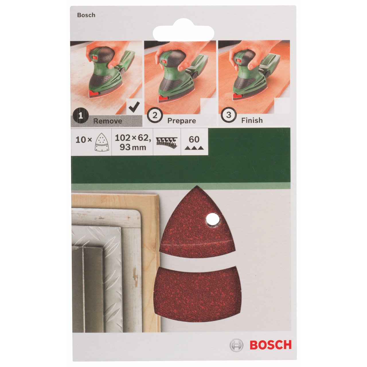 Bosch Abrasifs 2609256A62 feuille abrasive grain 60 lot 10 multi