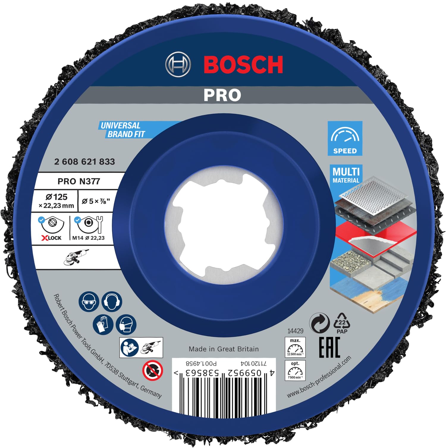 Bosch PRO N377 disque nettoyage 125 mm multi-matériau