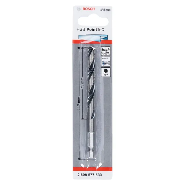 Bosch PointTeQ foret HSS hexagonal 8,0x117 mm