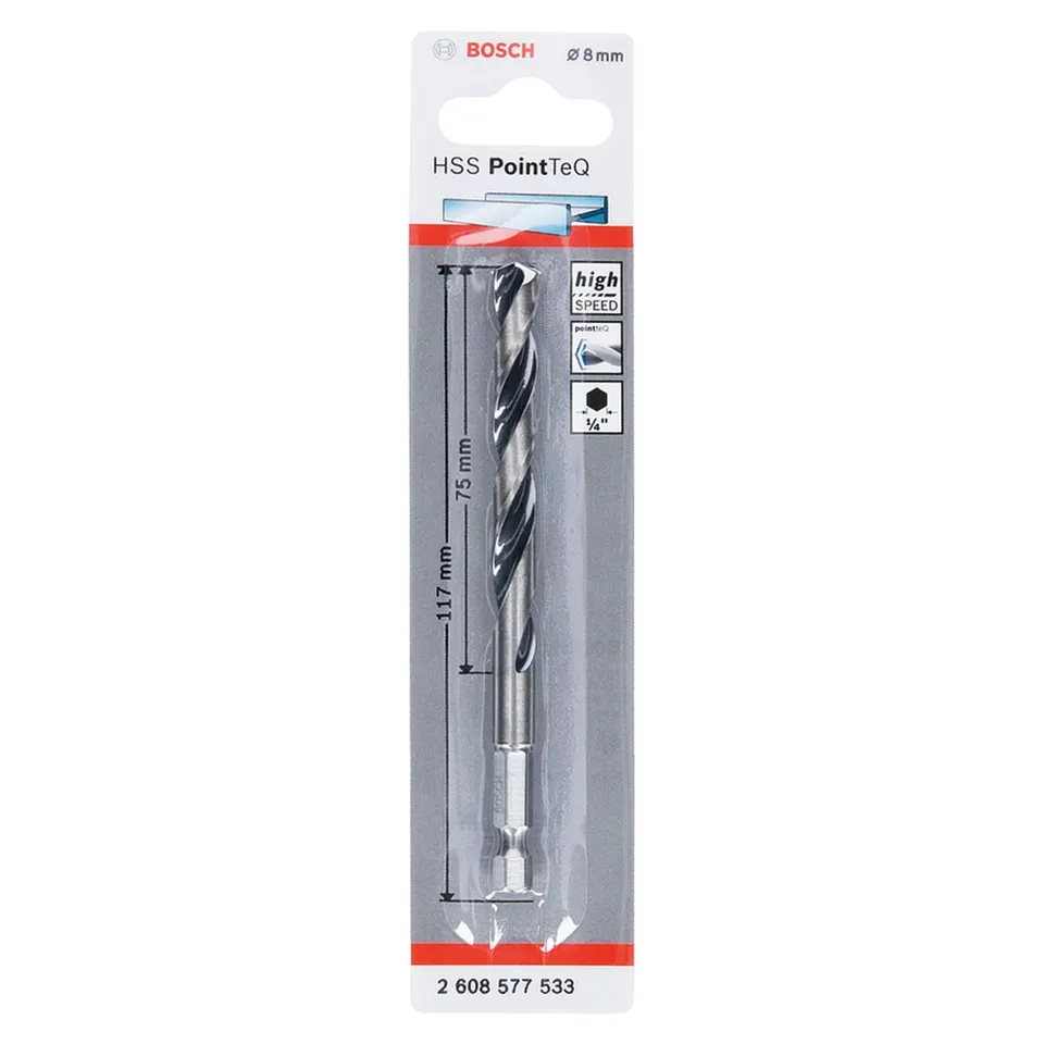 Bosch PointTeQ foret HSS hexagonal 8,0x117 mm