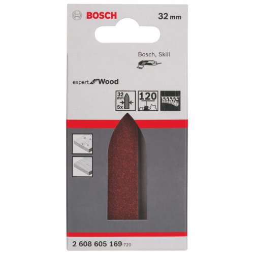 Bosch feuille abrasive triangle grain 120 velcro bois peinture