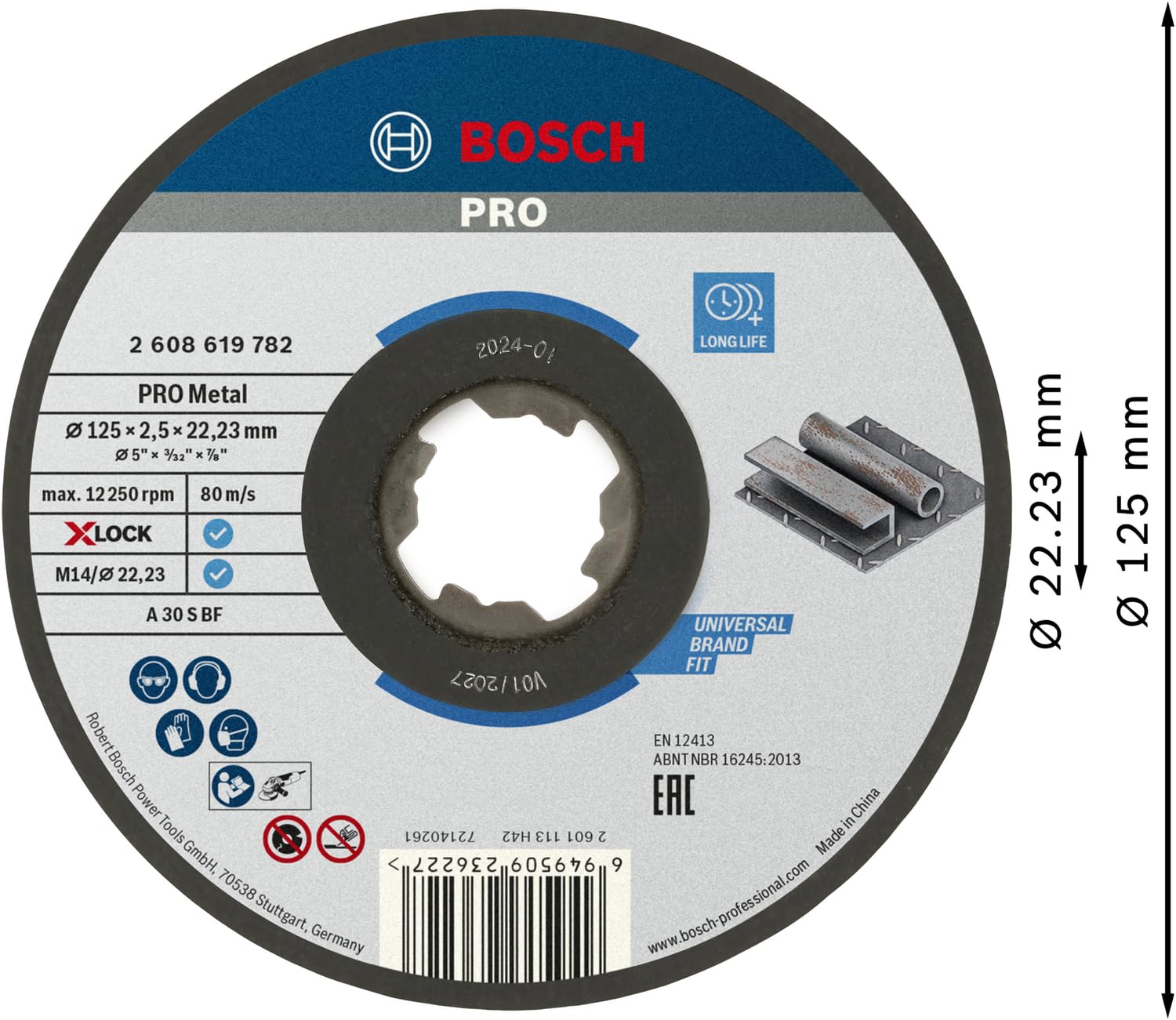 Bosch Standard X-LOCK T41 disque à tronçonner métal 125 mm