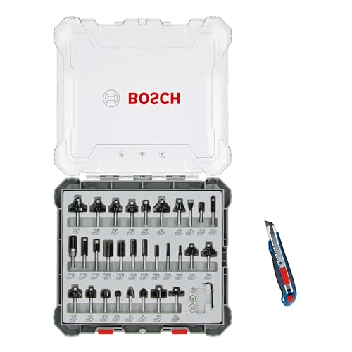 Bosch coffret fraises défonceuse 30 pcs queue 8 mm bois