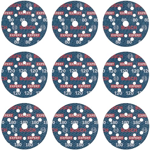 Bosch EXPERT O780 disques film 125 mm grains 80-180 x9