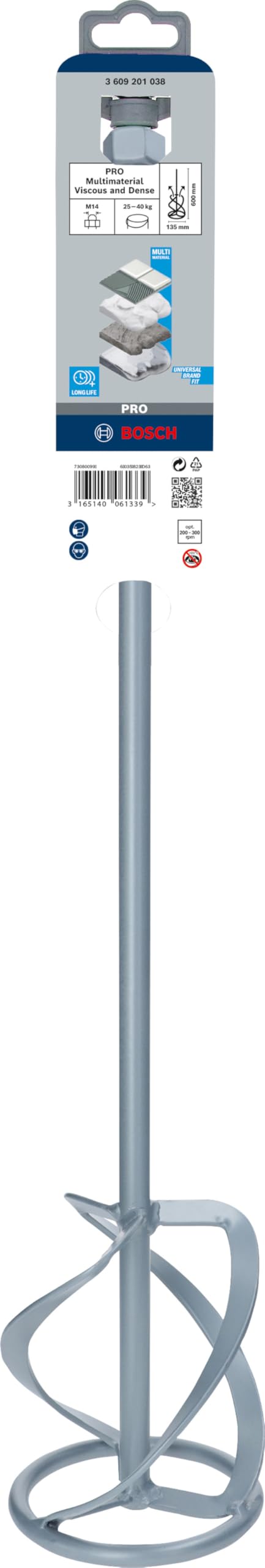 Bosch 3609201038 malaxeur perceuse 135 mm peinture plâtre