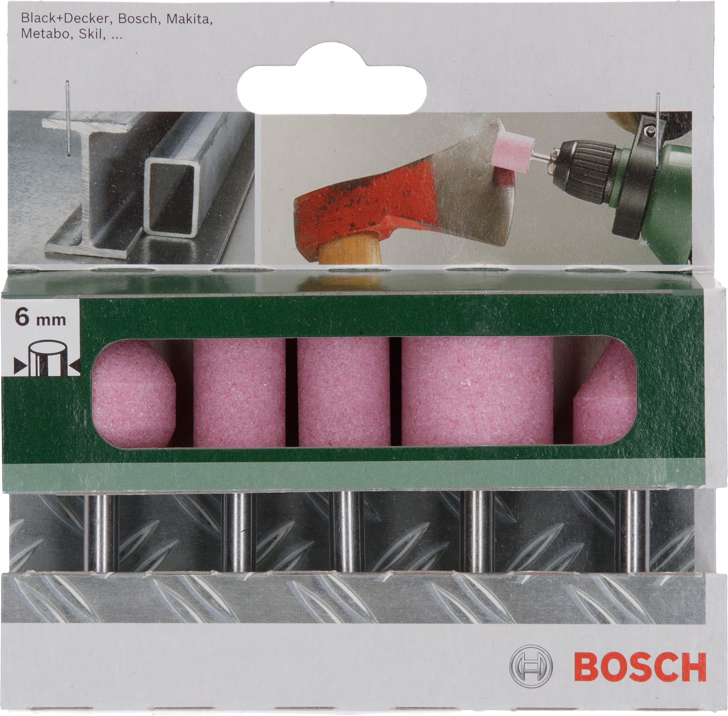 Bosch assortiment meules sur tige grain 60 6 mm 5 pcs