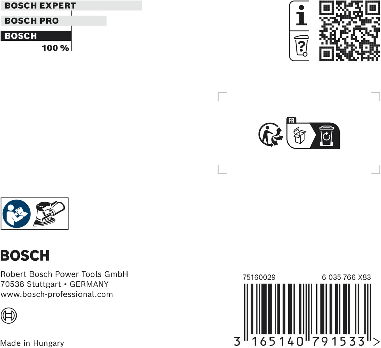 Bosch Abrasifs Plateau de ponçage 101x149 mm auto-agrippant