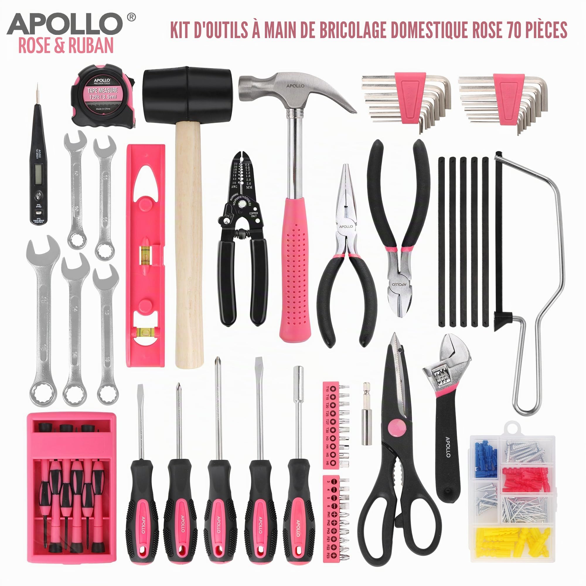Hi-Spec Tool Kits boîte à outils 170 pièces rose maison
