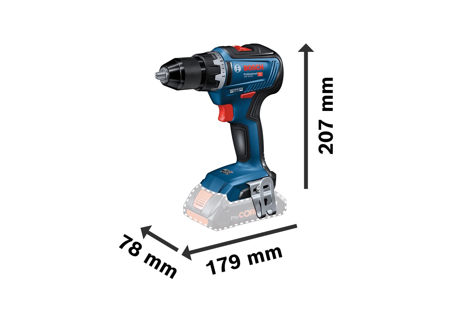 Bosch GSR 18V-55 perceuse-visseuse 18V 55 Nm L-Case 2x2,0 Ah