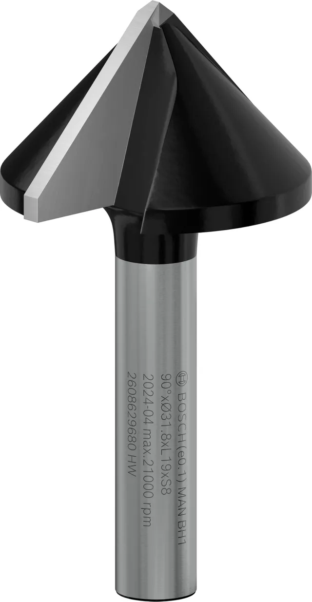 Bosch Pro fraise à rainurer en V 90° 31,8 mm queue 8 mm