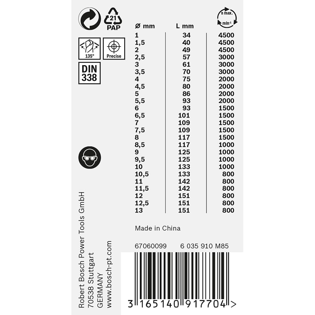 Bosch PointTeQ Coffret 25 forets HSS métal 1-13 mm