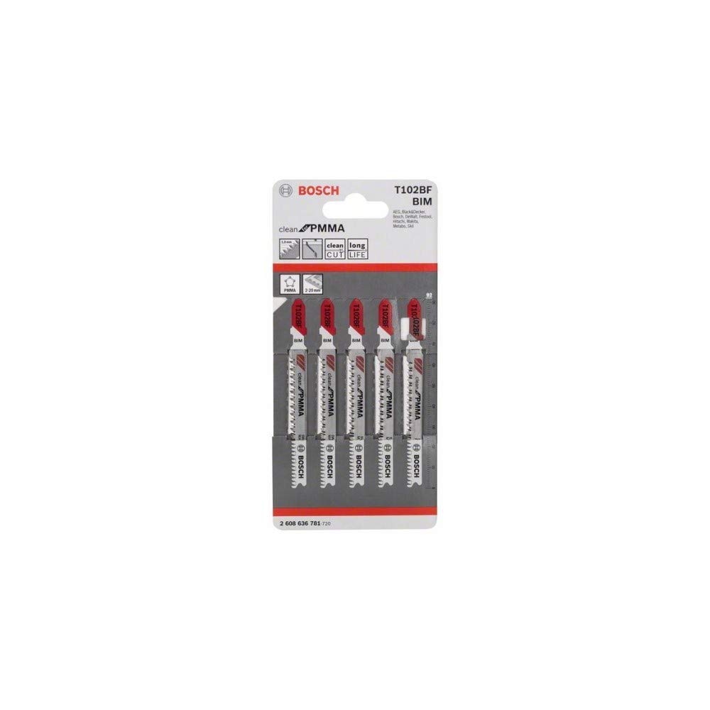Bosch T 102 BF lame scie sauteuse plastique 3 pièces PMMA