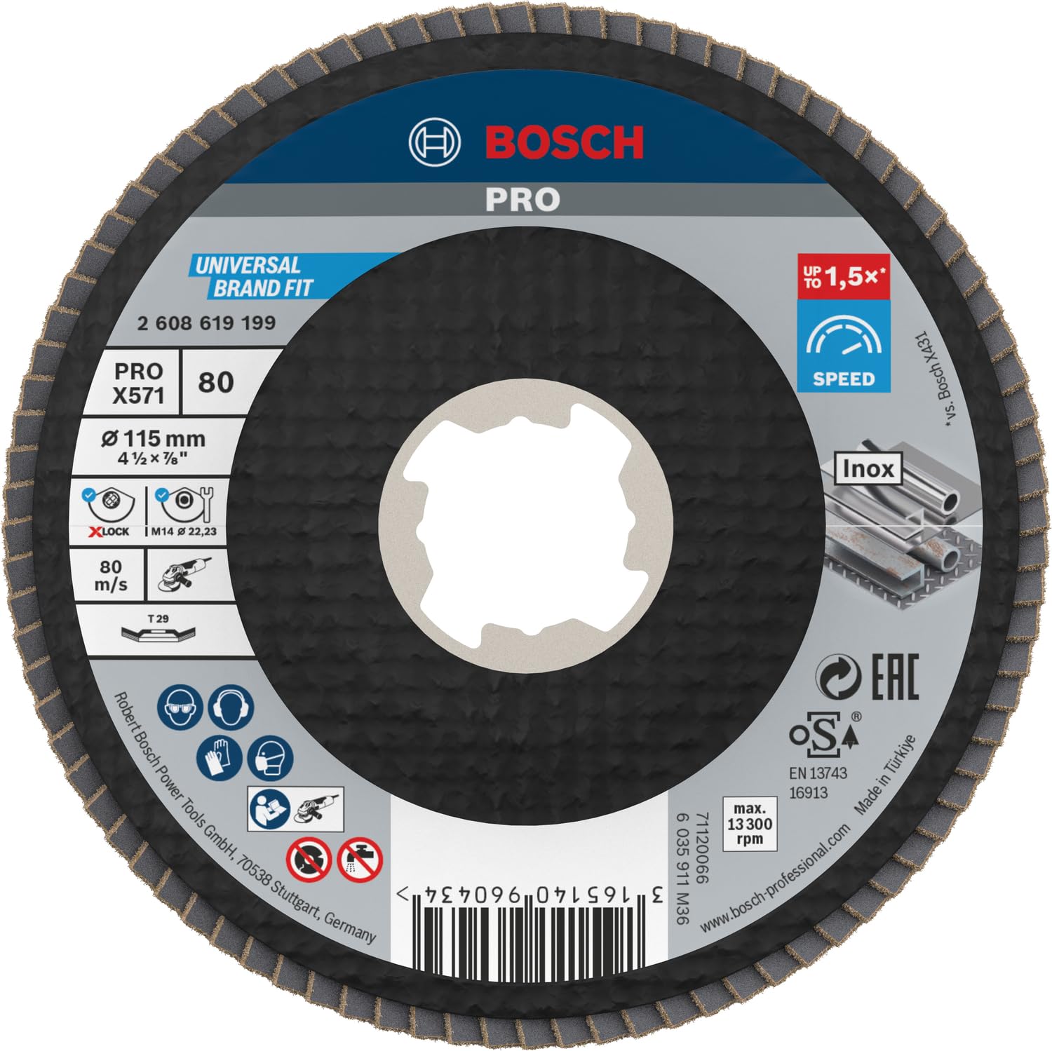 Bosch PRO X571 Plateau à lamelles 125 mm grain 120