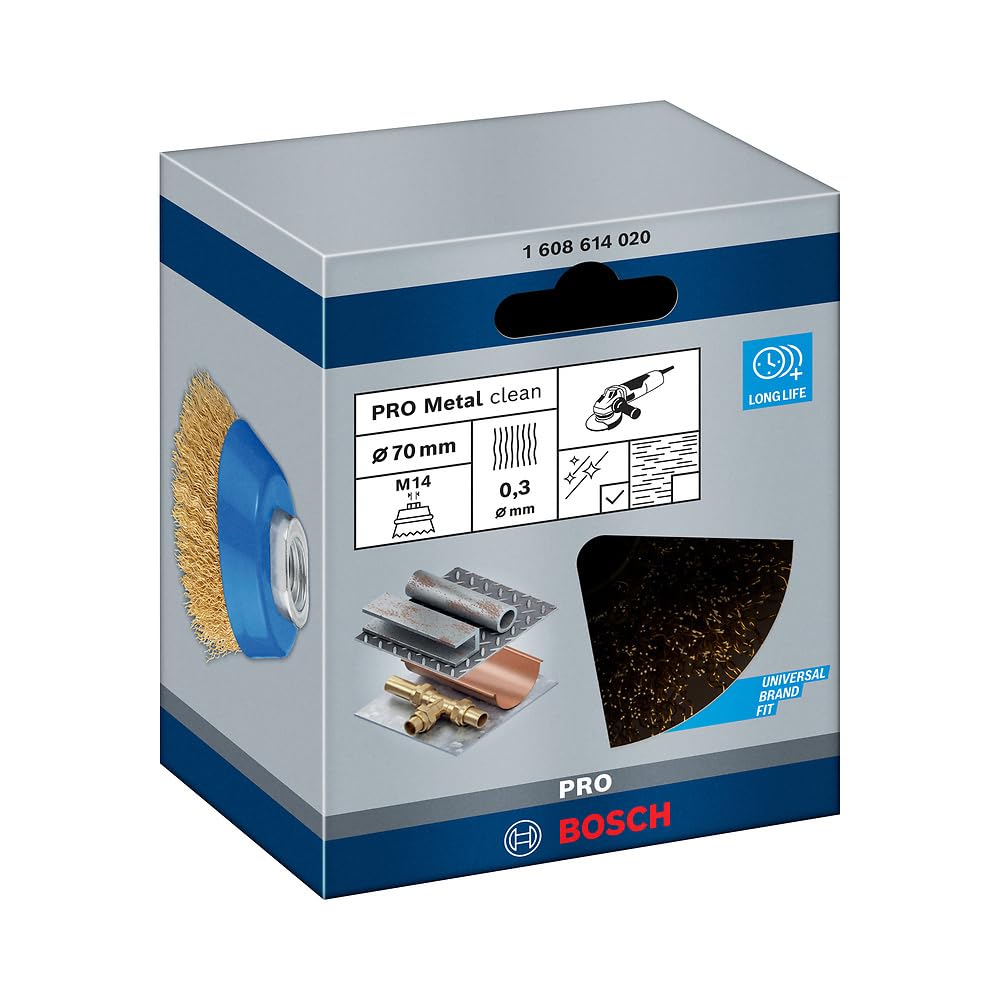 Bosch PRO Steel brosse boisseau acier 100mm M14 fils ondulés