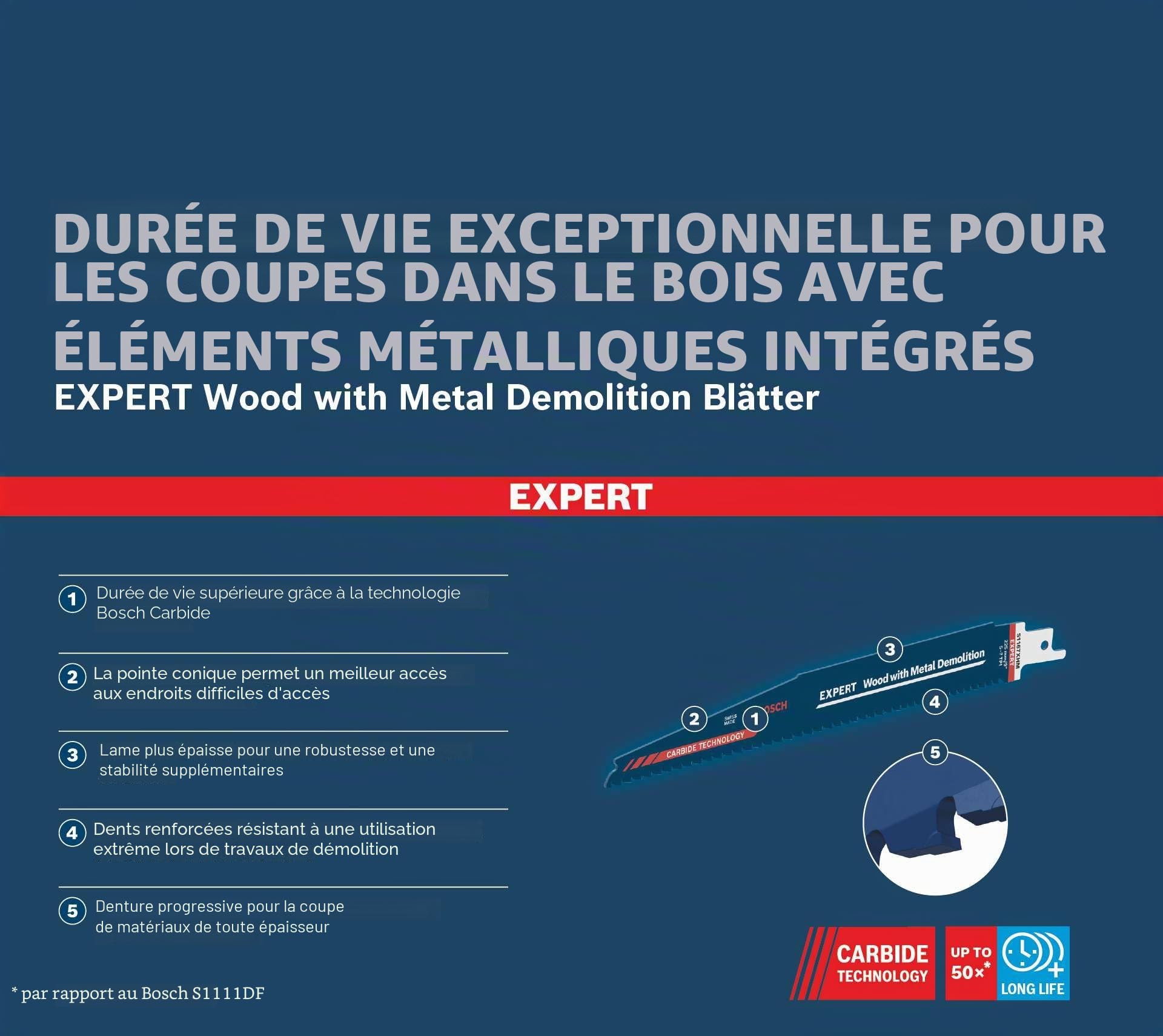 Bosch EXPERT S1167XHM lame sabre 225 mm carbure
