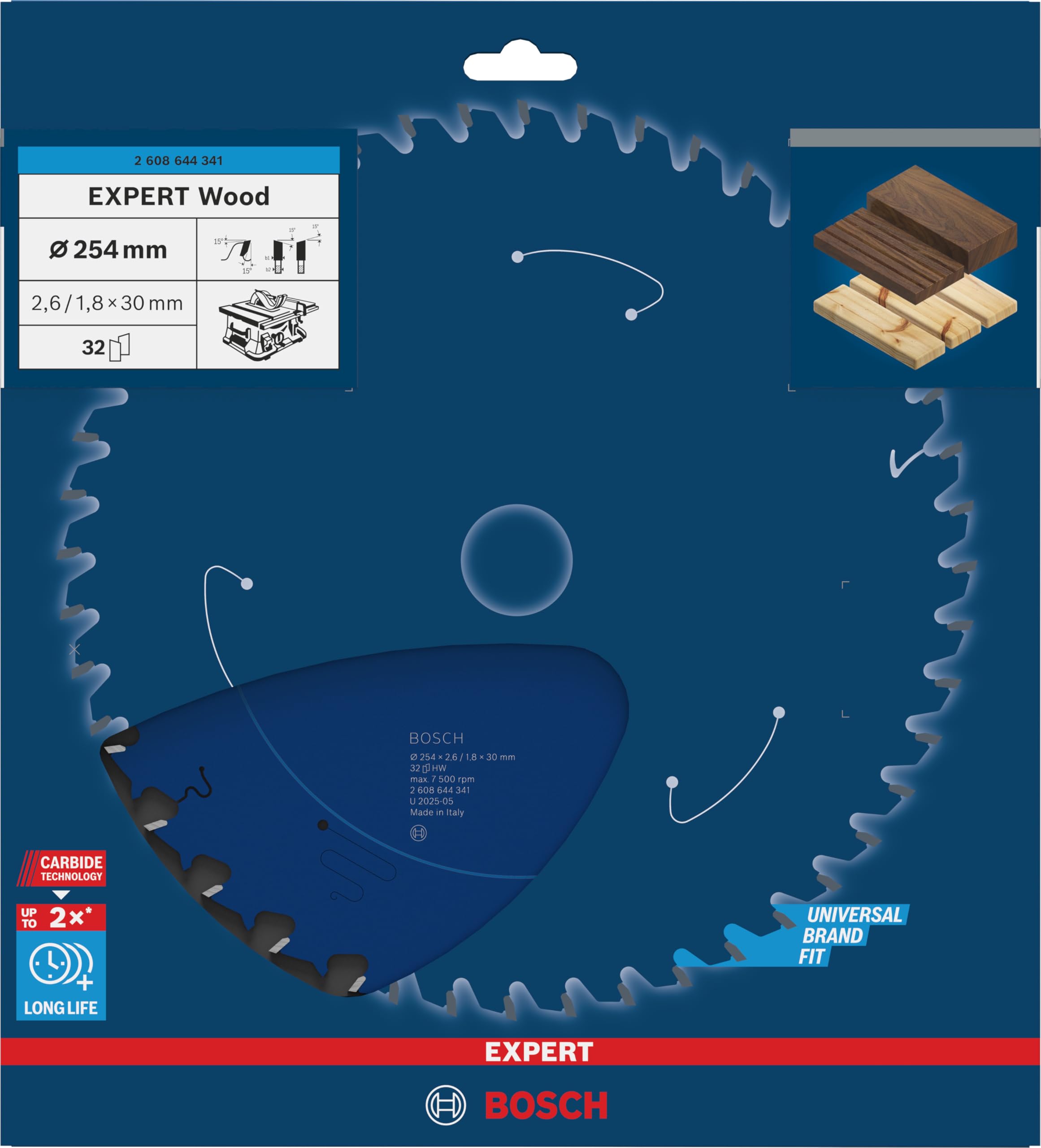 Bosch EXPERT Wood lame circulaire 254x30 mm T32