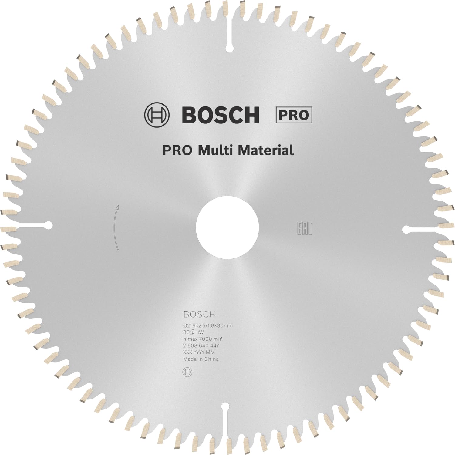 Bosch PRO Multi Material Lame circulaire 216x30 80 dents