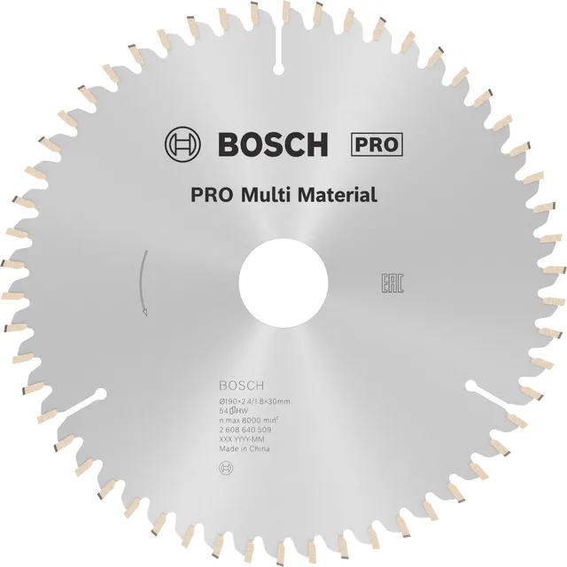 Bosch PRO Multi Material lame circulaire 190x30 mm alu plastique